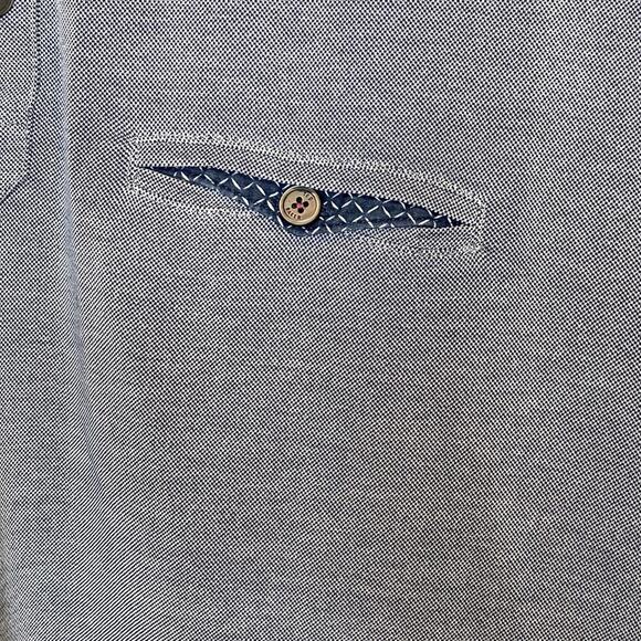 TED BAKER Navy/White Polo‎ with Contrasting Collar & Chest Pocket Size 7 (L/XL) - Picture 4 of 12